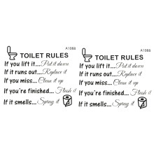 2X Toilet Rules Bathroom Removable Wall Sticker Vinyl Art Decals DIY Home Decor
