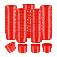 Pack Of 50 Red Plastic Hanging Animal Food Dishes For Parrots