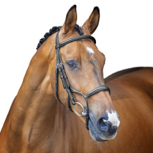 (Pony, Black) Velociti Lusso Hunter Leather Horse Cavesson Bridle