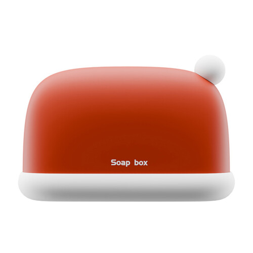 Practical Soap Storage Box With Draining Bottom Keep Soap-Red