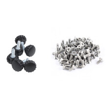 6 Pcs M4X10 Threaded Knurled Thumbscrew with 100Pcs 304HC Stainless Steel Hex Countersunk Flat Bolts Screws M2X5mm