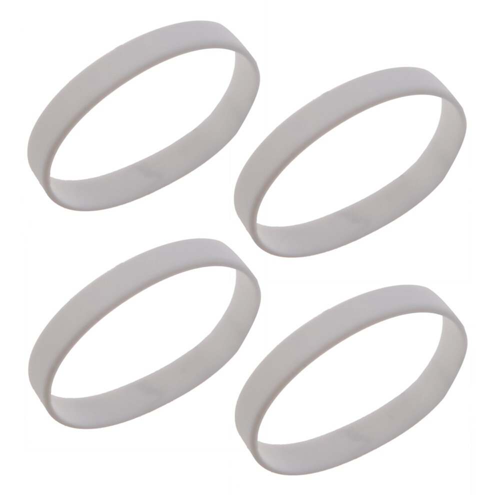 4X Fashion Silicone Rubber Elasticity Wristband Wrist Band Cuff Bracelet Bangle White 4712781782667