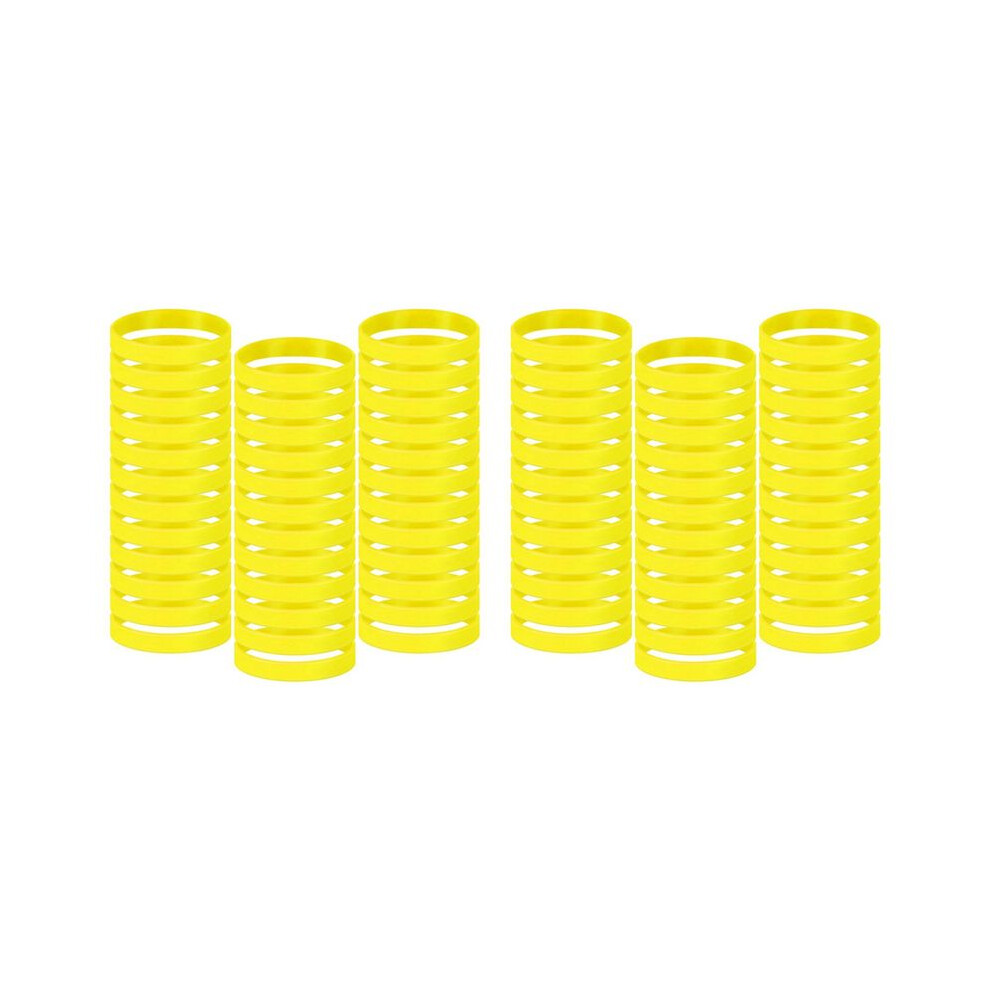 200 Pcs Solid Color Rubber Bracelets Silicone Wristband Sports Elastic Rubber Bulk Adult Wrist Bands(Yellow) Yellow 6032748604886