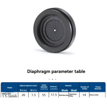 1.5-25mm Manual Aperture Adjustable Mechanical Iris Diaphragm Iris Diaphragm for Digital Camera Microscope M42 to M42