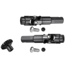 1set Metal Front & Rear Axle Gear Shaft Driving Gear Set for WPL B1 B14 B16 B24 C14 & 2 Pcs Metal Universal Drive Shaft