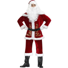Adult Santa Costume Christmas Costumes Santa Claus Cosplay Party Suit for Boy Kids Children Cosplay Costume M
