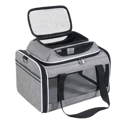 Sac de transport pliable et extensible pour animaux de-Gris