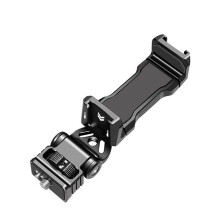 360 Rotatable Metal Phone Holder with Cold Shoe Mount Vertical Shooting Clamp for Android DSLR 1/4 Inch Threads