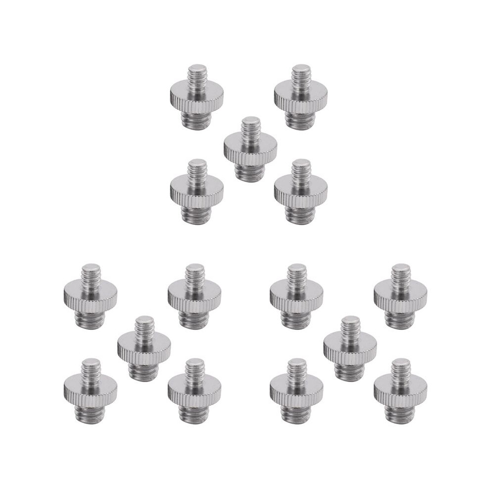 15 Pieces 1/4 Inch Male To 1/4 Inch Male Metal Threaded Screw Adapter Tripod Screw Converter For Dslr Camera,Tripod Silver 6031146244571