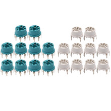 20 Pcs 7Pin Vacuum Tube Socket Valve Base for B & W 6J1 6Z4 6X4 12AE6 6AT6 6BK6 12AV6 6AQ6 6J5, 10Pcs & 10Pcs White