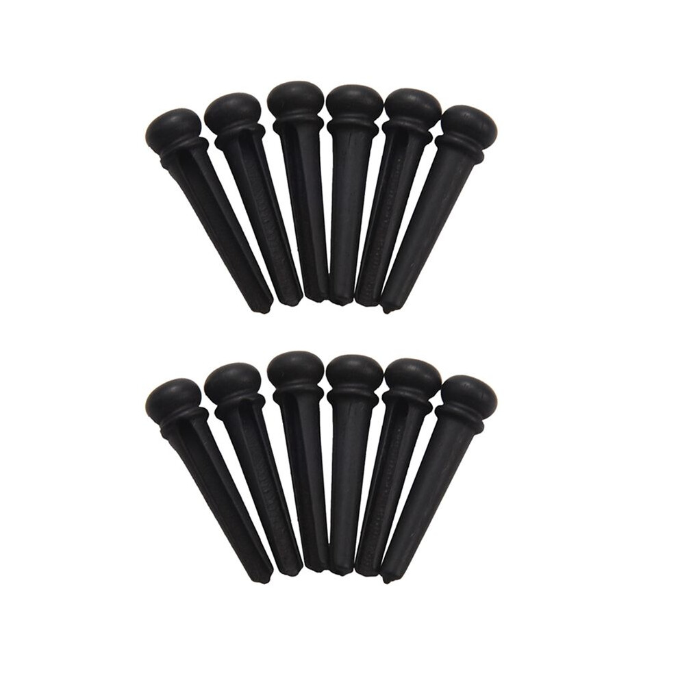 18 Pcs Guitar Family Natural Ebony Folk Acoustic Guitar Bridge Pins 4712741388052