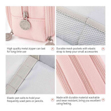 2PCS Large Capacity Pencil Case 3 Compartment Pouch Pen Bag for School Teen Girl Boy Men Women ( & Black)