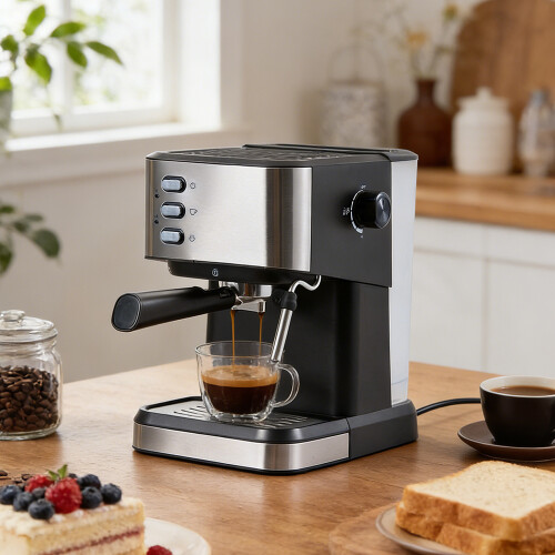 Living And Home 1.5L Espresso Machine with Milk Frother
