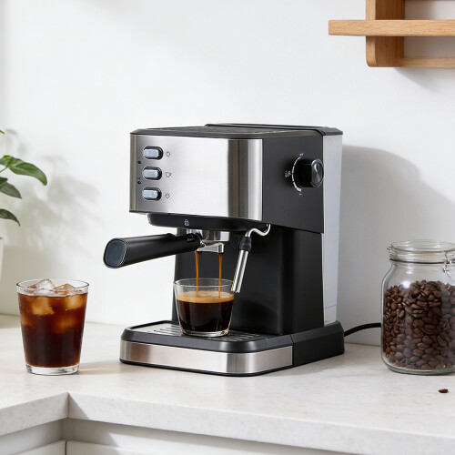 Living And Home 1.5L Espresso Machine with Milk Frother 1