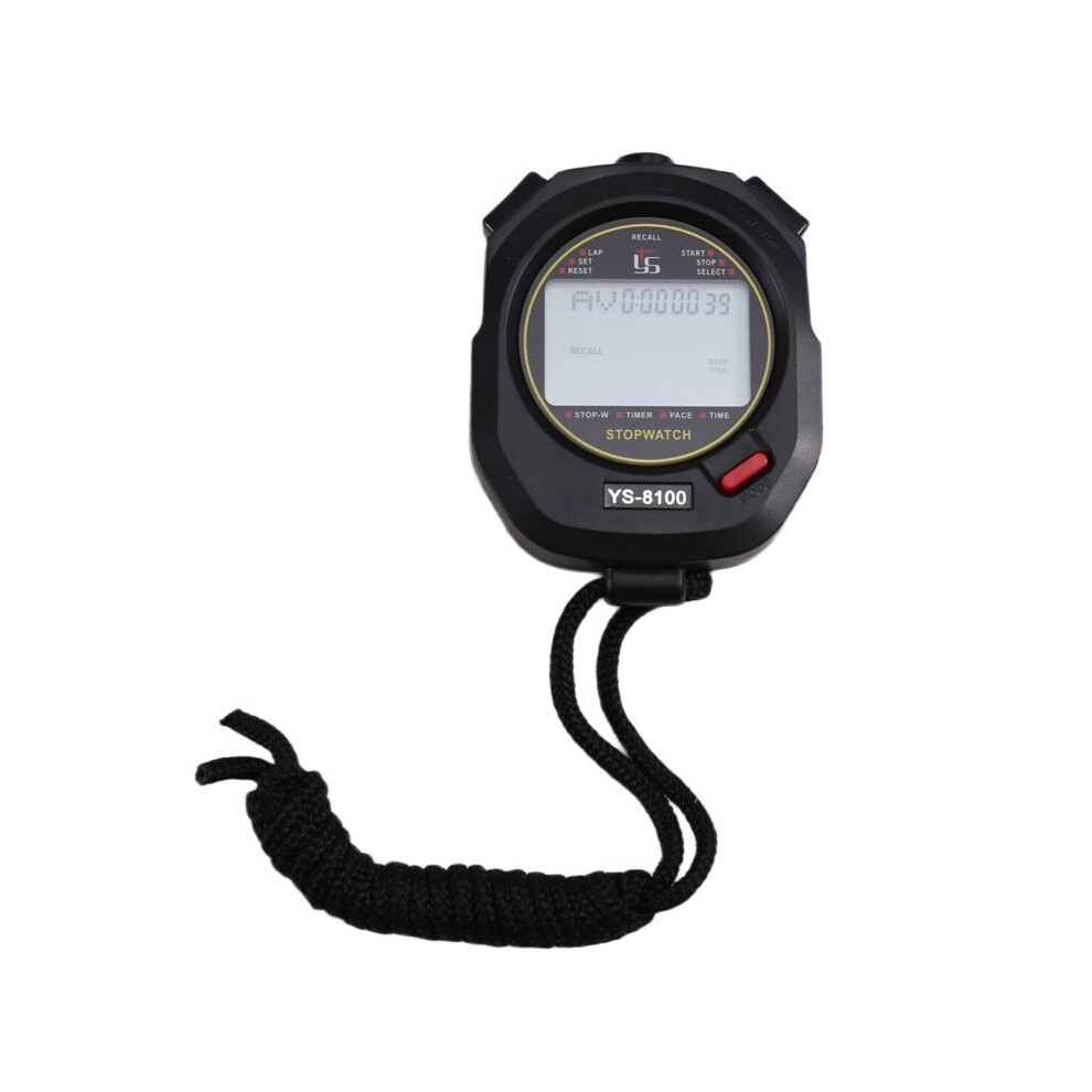 Ys Timer Stopwatch Chronograph Sports Training Digital Chronometers 3 Rows Display Of 100 Tracks Black 6033201948097