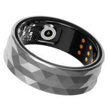 R12M Ring Men Women Heart Rate and Multi-Sport Mode Fitness Ring IP68 Sleep Monitor Ring 20 19.8mm Silver