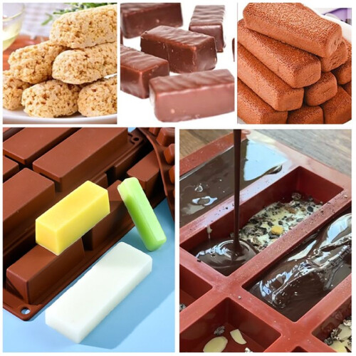 Chocolate Bar Mold Silicone Rectangular Mold Homemade Snack Chocolate Bar 12 Grid Butter Mold 1