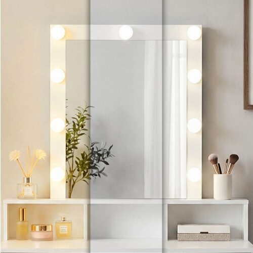 Vanity Dressing Table with Mirror, LED Lights, 3 Colors 2