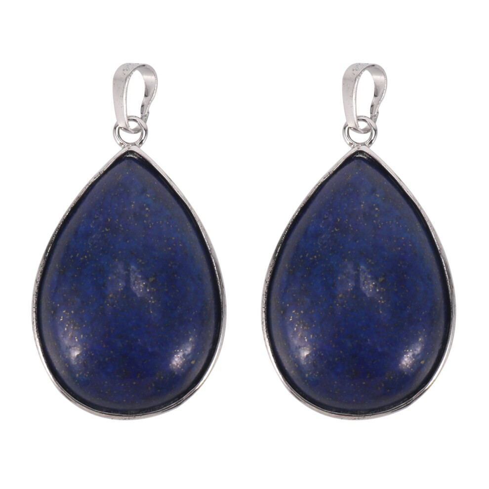 2X Lapis Lazuli Gemstone Gem Necklace Pendant 1.42X1.02 Inch Hot 6031363987398