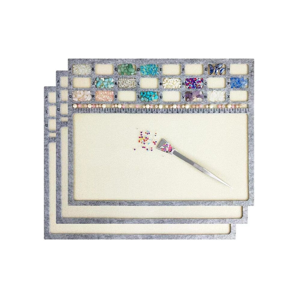 Bead Mat,Centimeter Scale 3 Pcs and Stainless Steel Handy Tweezers with Scoop for Jewelry Making Beading Supplies