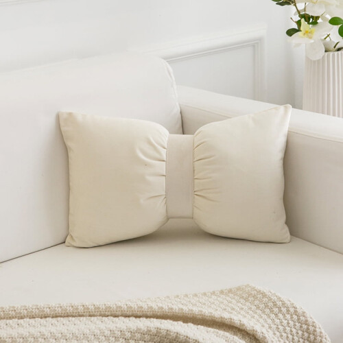 Bow-Shaped Pillow Milky White 30x50cm