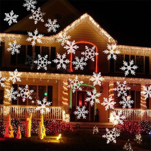 Luminária de projeção de floco de neve para exterior, preta, IP64