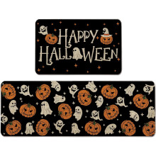 Halloween køkkenmåtter sæt med 2 – Spøgelses- og græskardesign