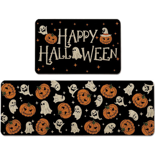 Σετ χαλιών κουζίνας για το Halloween των 2 τεμαχίων – Σχέδιο με φαντάσματα και