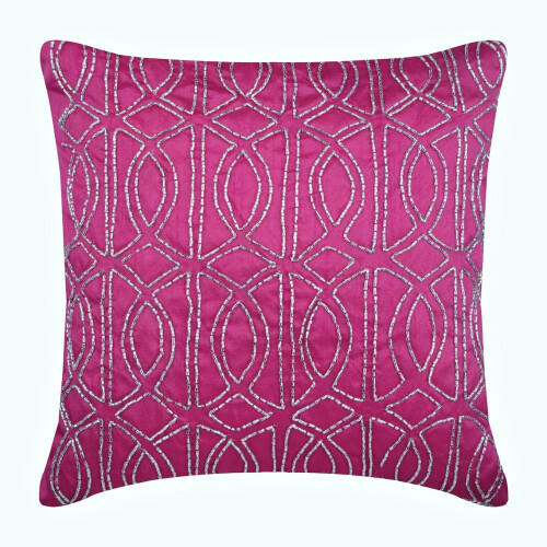 Fuchsia rosa kunstsilkeputetrekk 35x35 cm