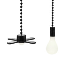 Ventilatore da soffitto in ottone da 12 pollici con catenella e lampadina in vetro