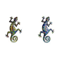 2-delige set metalen gekko wanddecoratie