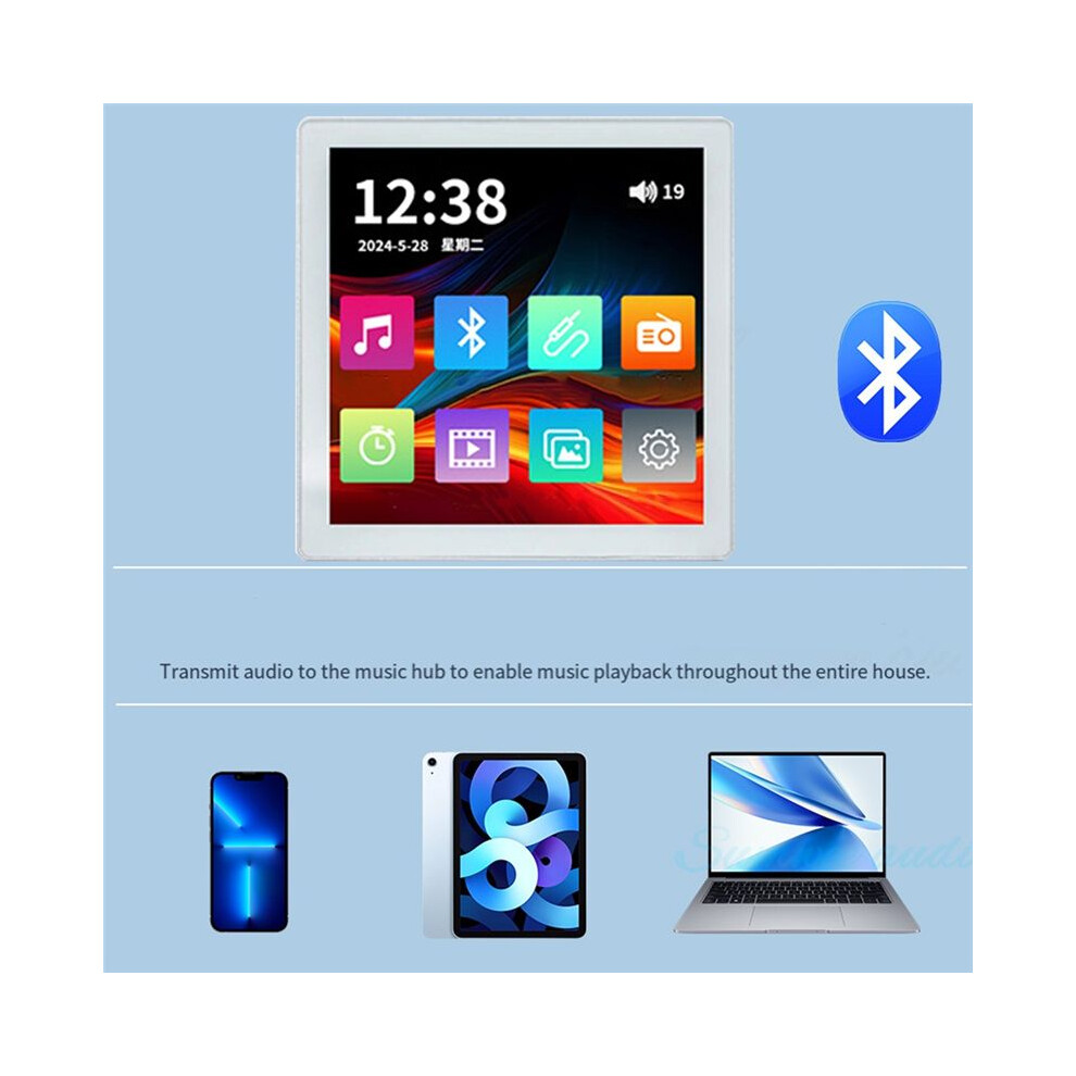 Wall Amplifier Touch Screen Audio Control Panel With Tf Fm Radio Integrated Stereo Ceiling Speaker System 6032010393876