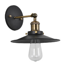 Nástenná lampa Vintage Iron and Glass, čierna