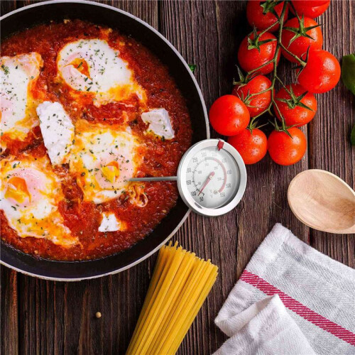 4X Termômetro Prático de 8 Polegadas para Fritar Carne de Peru com Mostrador de 2 Polegadas para Churrasqueira Panela Panela Chaleira 50-550 (1 1