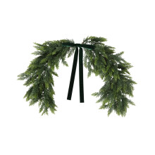 Christmas Mirror Garland 31.5", Artificial Norfolk Pine Swag with Velvet Bow, Faux Greenery for Door, Mailbox, Fireplace – Compatible with Home