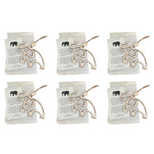 6X Freundschafts-Elefant-Ornament, Elefanten-Ornament Aus Holz mit Geschichtenkarte, Freundschaftsgeschenk, Elefanten-Ornament für Freunde