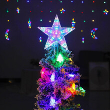 Lámpara de copa de árbol con forma de estrella y LED intermitentes
