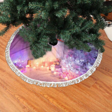 Gonna per albero di Natale in pizzo con frange, 76 cm (30 pollici)