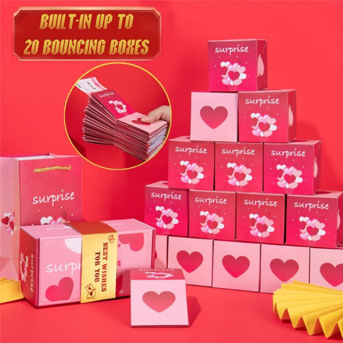 Exploderande PresentföRpackning för Pengar - Surprise FöDelsedagsupptåG Box, Money Roll Presentbox för Kontantpresent, Kinesiskt RöTt Kuvert C 1