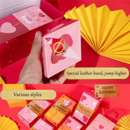 Exploderande PresentföRpackning för Pengar - Surprise FöDelsedagsupptåG Box, Money Roll Presentbox för Kontantpresent, Kinesiskt RöTt Kuvert C 2