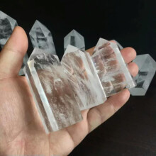 Pointe de cristal de quartz rose en fluorite naturelle et améthyste