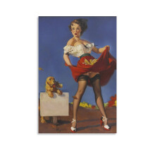 Gil Elvgrenin vintage-pin-up-taidejuliste, 20 x 30 tuumaa
