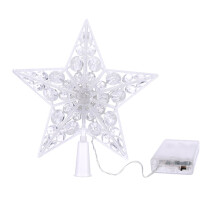 Estrella LED luminosa para la punta del árbol de Navidad, 21 cm