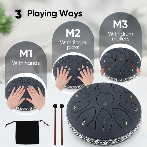 Tongue Drum 11 Note 6 Inches D-Key Rain Drums 2