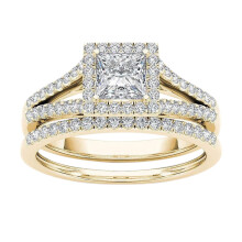 Women's Gold-Plated Zircon Couple Ring Classic Wedding Band