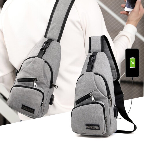 Σακίδιο πλάτης με φόρτιση USB, αδιάβροχο, 12,2x6,7 ίντσες