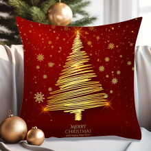 Weihnachtskissenbezug, rot, Polyester, 45 x 45 cm