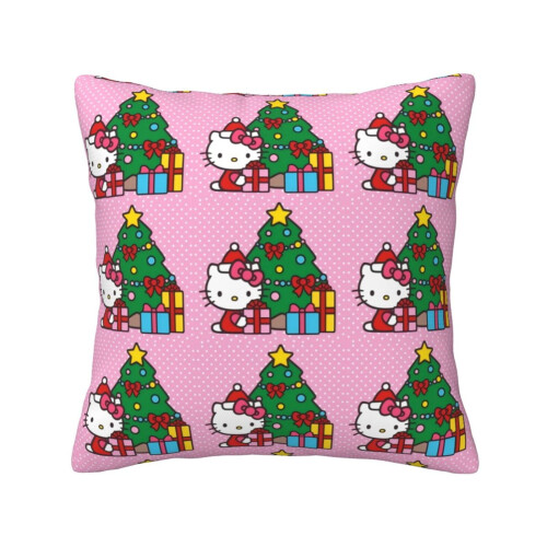 Χριστουγεννιάτικη Μαξιλαροθήκη Hello Kitty 45x45cm Διπλής Όψης
