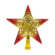 Adorno de estrella para la cima del árbol de Navidad, rojo, 20 cm