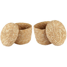 Kitchen Oil Proof Waterproof Sticker with Wheat Straw Woven Storage Basket Storage Basket